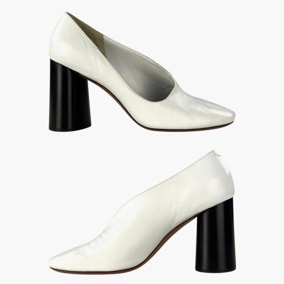 Celine White Block Heels - Picture 2 of 7